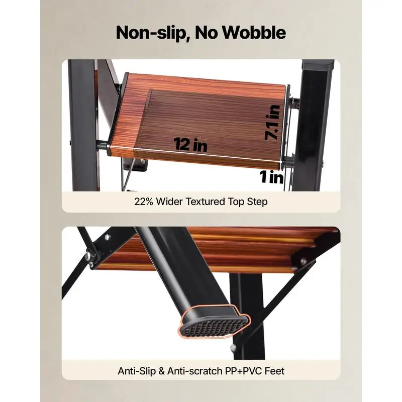3 Step Ladder, Folding Step Stool with Wide Anti-Slip Pedal and Comfort Handgrip, Lightweight 330 lbs Capacity Portable Alumi
3 Step Ladder, Folding Step Stool with Wide Anti-Slip Pedal and Comfort Handgrip, Lightweight 330 lbs Capacity Portable Alumi
