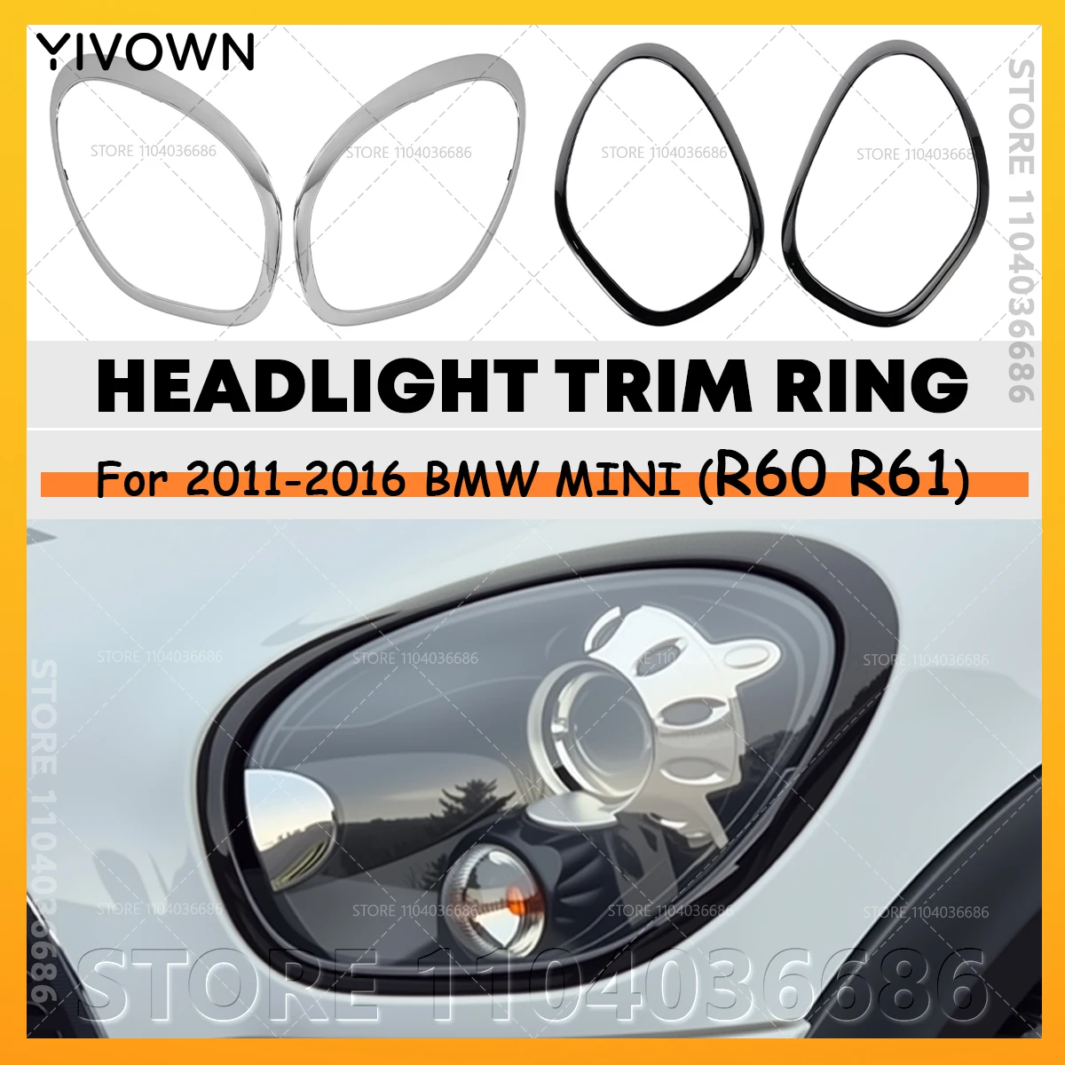 For 2011-2016 R60 R61 BMW MINI Cooper Countryman Paceman Headlight Trim Ring Bezel 51139801573/574, 51139813823/824
For 2011-2016 R60 R61 BMW MINI Cooper Countryman Paceman Headlight Trim Ring Bezel 51139801573/574, 51139813823/824