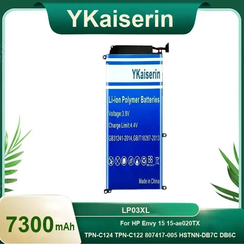 Аккумулятор YKaiserin LP03XL емкостью 7300 мАч для портативных аккумуляторов HP Envy 15 15-ae020TX TPN-C124 TPN-C122 807417-005 HSTNN-DB7C DB6C
Аккумулятор YKaiserin LP03XL емкостью 7300 мАч для портативных аккумуляторов HP Envy 15 15-ae020TX TPN-C124 TPN-C122 807417-005 HSTNN-DB7C DB6C