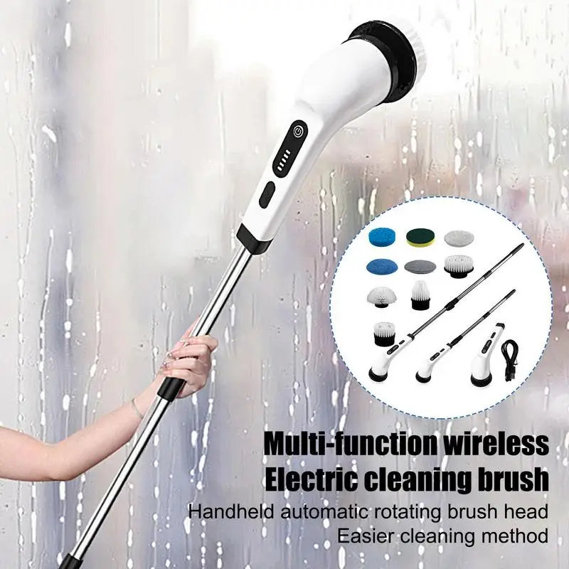 Cordless Electric Cleaning Brush 9 Brush Heads Long Handle Multifunctional Electric Cleaning Brush Floor Toilet Cleaning
Cordless Electric Cleaning Brush 9 Brush Heads Long Handle Multifunctional Electric Cleaning Brush Floor Toilet Cleaning