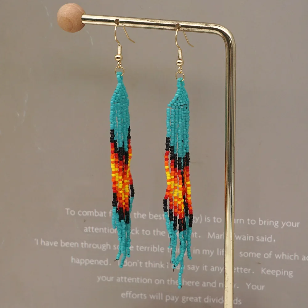 ZGMXR Gradient Fashion Hand Weaving Alloy Bohemia Tassel Beaded Earrings Simplicity Rice Bead Jewelry Accessory
ZGMXR Gradient Fashion Hand Weaving Alloy Bohemia Tassel Beaded Earrings Simplicity Rice Bead Jewelry Accessory