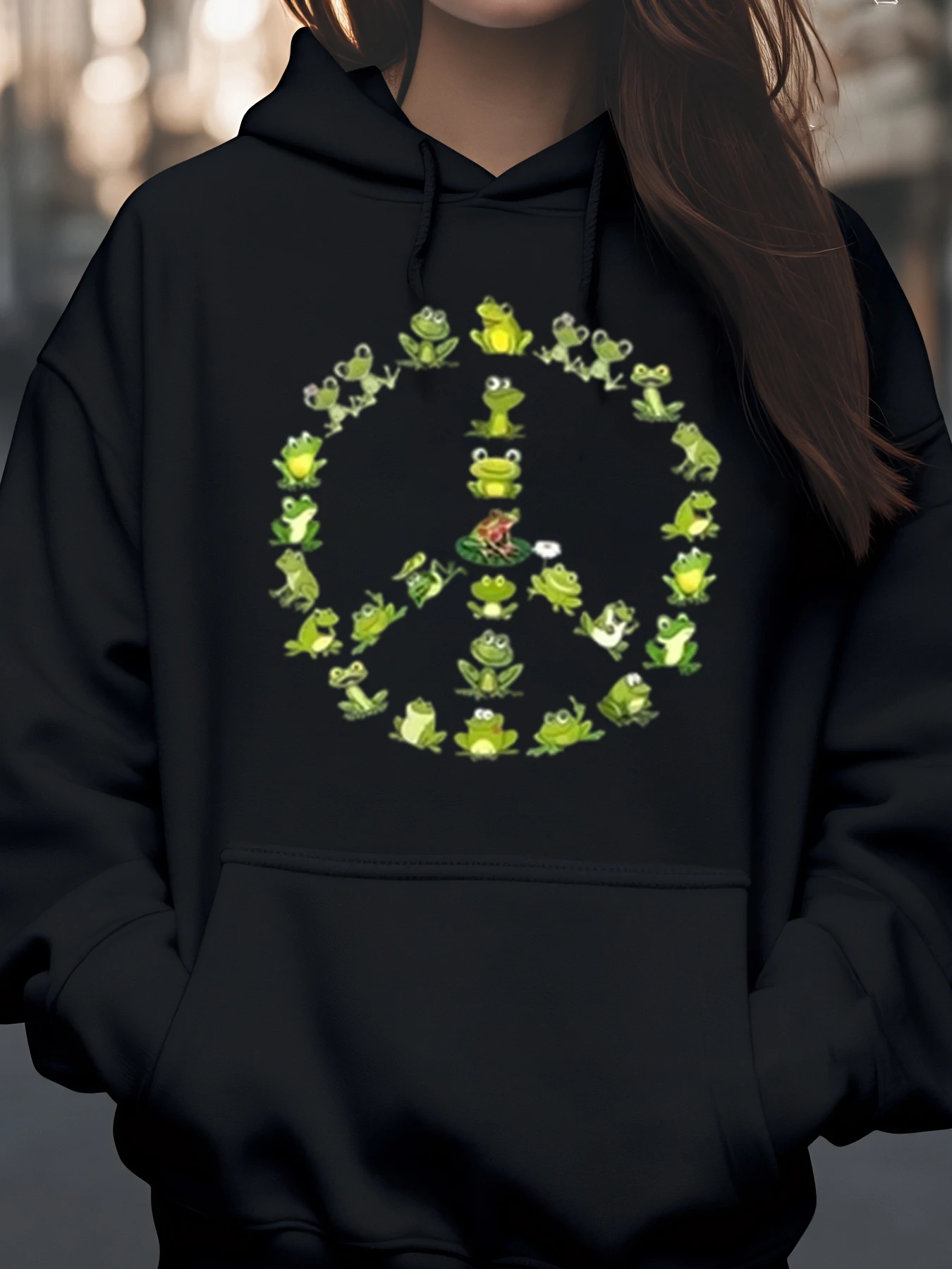 Толстовка с принтом знака мира в виде лягушки, повседневная одежда ко Дню Земли для женщин и мужчин
Толстовка с принтом знака мира в виде лягушки, повседневная одежда ко Дню Земли для женщин и мужчин