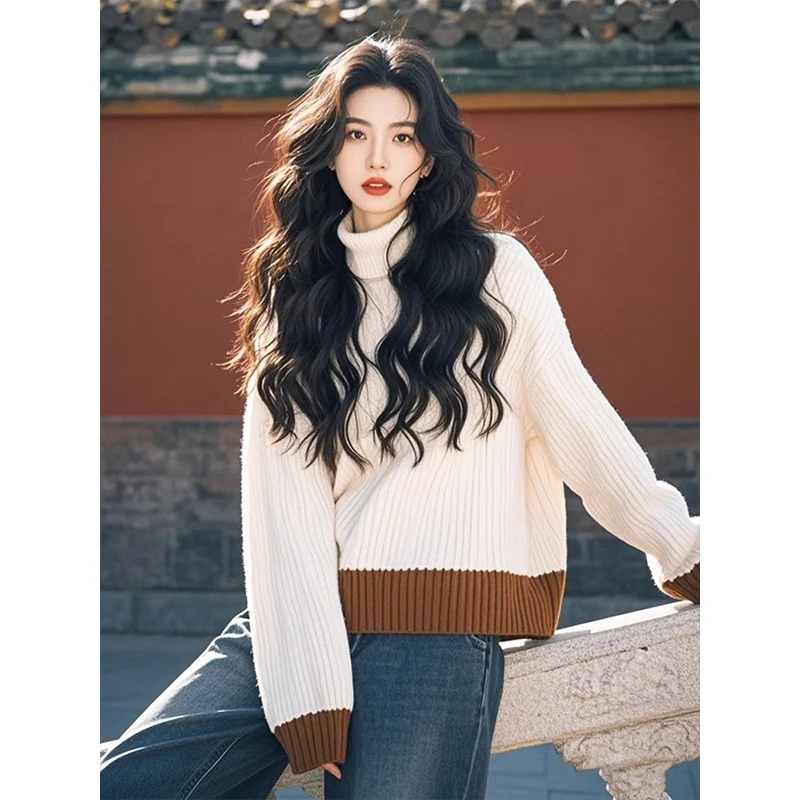 Winter New Korean Fashion Turtleneck White Sweater Office Ladies Loose Fashion Lazy Style Sweet Sweater
Winter New Korean Fashion Turtleneck White Sweater Office Ladies Loose Fashion Lazy Style Sweet Sweater
