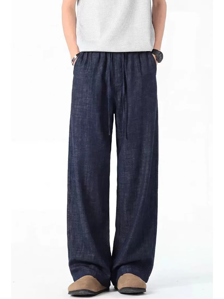 Men's Summer Thin Loose Ice Silk Denim Pants Casual Straight Leg Pants Drapey Comfortable mid Waist Wide Leg Jeans
Men's Summer Thin Loose Ice Silk Denim Pants Casual Straight Leg Pants Drapey Comfortable mid Waist Wide Leg Jeans