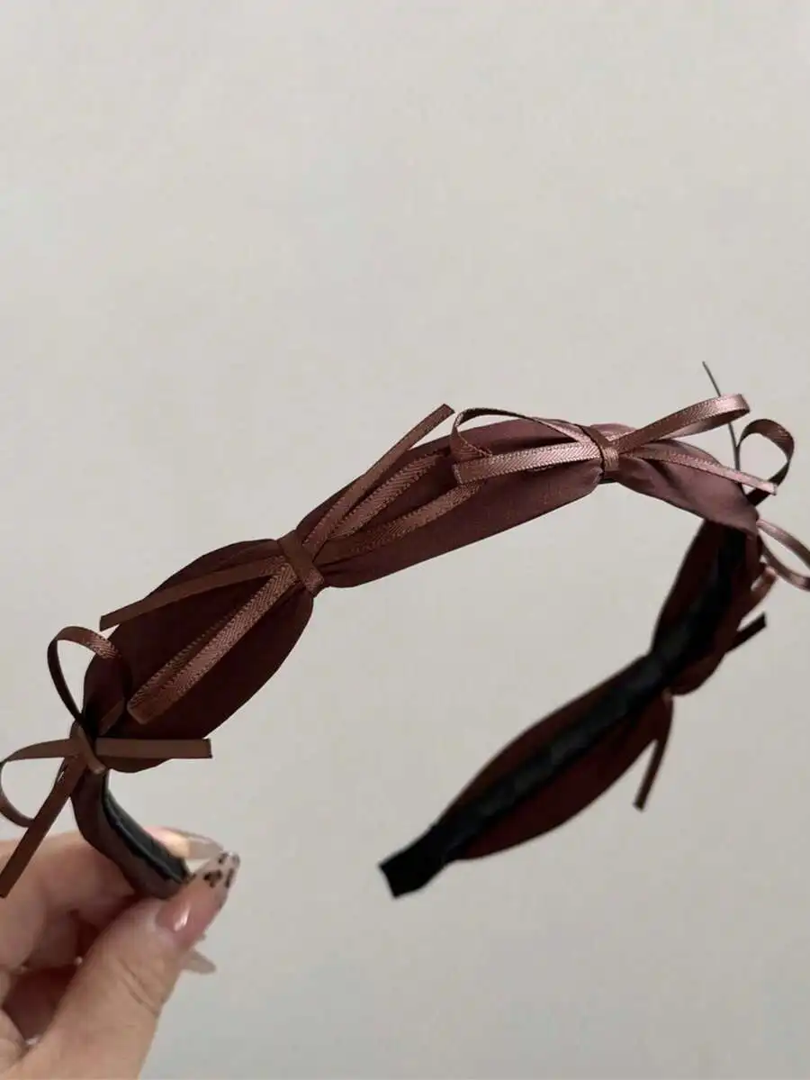 Brown Thin Ribbon Bow Headband Elegant French Style Hair Accessory
Brown Thin Ribbon Bow Headband Elegant French Style Hair Accessory