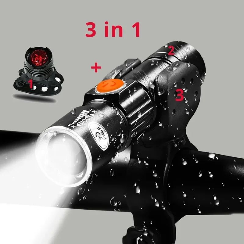 ZK30 3 in1 8000 Lumen Bike Bicycle Light USB rechargeable LED Waterproof Super Bright Zoom Headlight Rear light MTB Bike Light
ZK30 3 in1 8000 Lumen Bike Bicycle Light USB rechargeable LED Waterproof Super Bright Zoom Headlight Rear light MTB Bike Light
