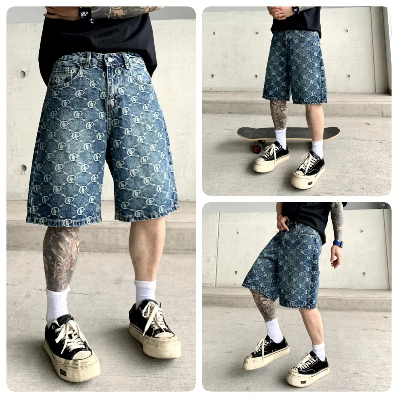 19084 New summer American high street trend washed jacquard men's shorts loose fashion versatile blue jeans
19084 New summer American high street trend washed jacquard men's shorts loose fashion versatile blue jeans