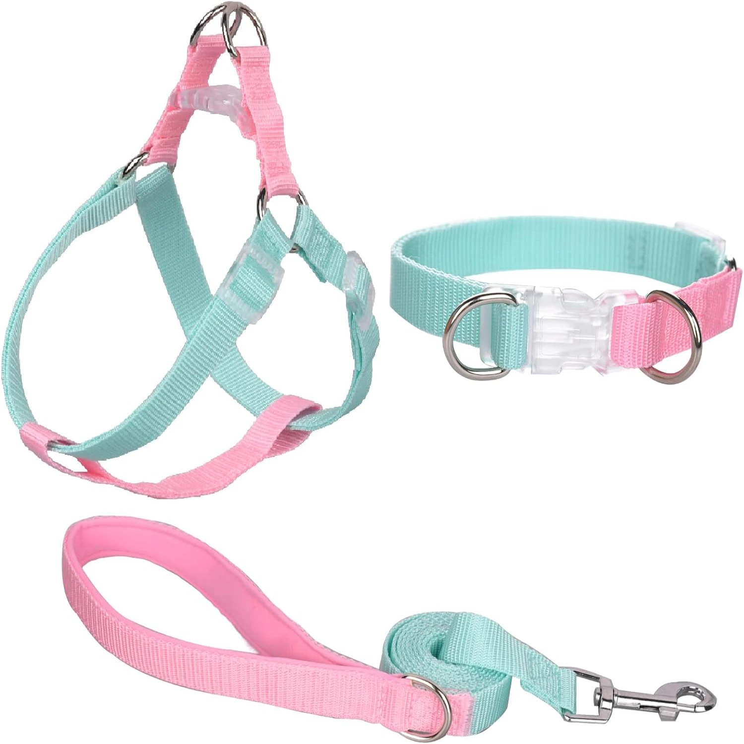 Upgrade your daily walks with this stylish, lightweight, and versatile 3-piece Small Multicolor Dog Harness Set! This comfortabl
Upgrade your daily walks with this stylish, lightweight, and versatile 3-piece Small Multicolor Dog Harness Set! This comfortabl
