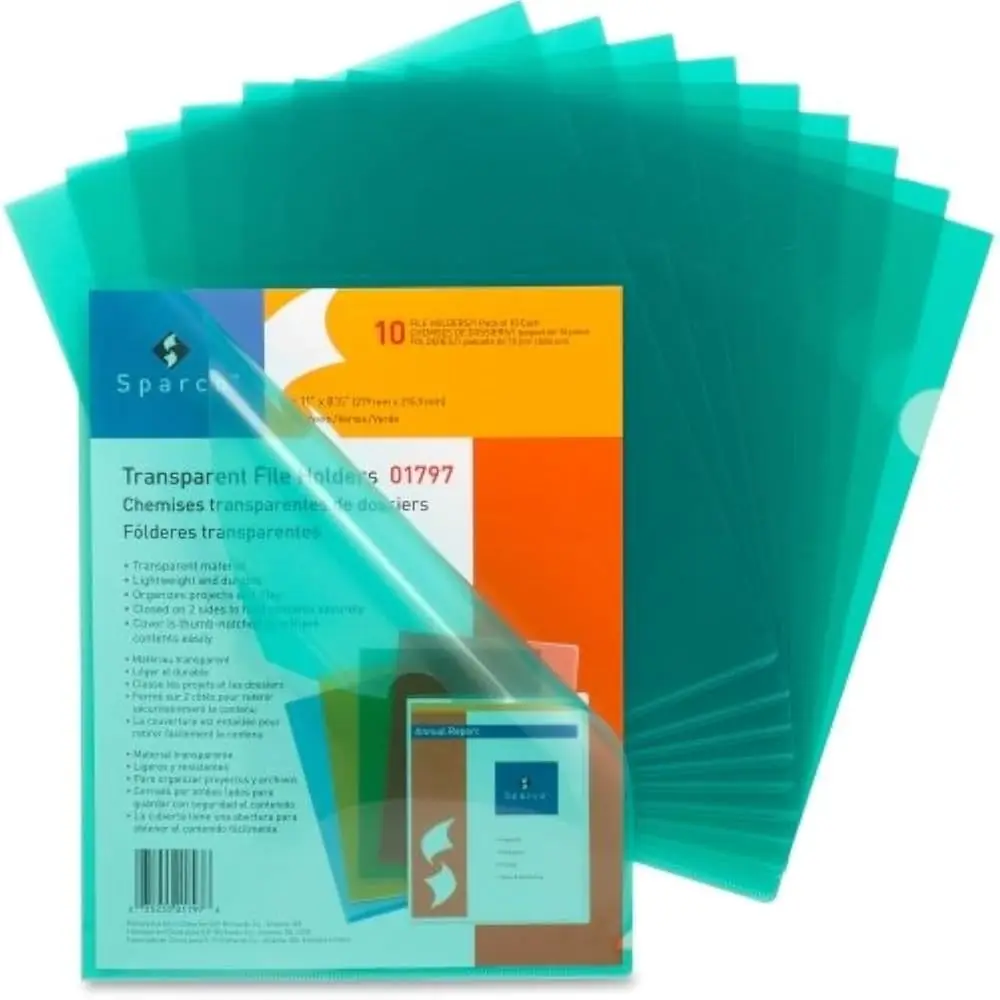 Transparent File Holder - Letter - 11\ Width x 8.50\ Length Sheet Size - 20 Sheet Capacity - Polypropylene - Green - 10 / Pack
Transparent File Holder - Letter - 11\ Width x 8.50\ Length Sheet Size - 20 Sheet Capacity - Polypropylene - Green - 10 / Pack