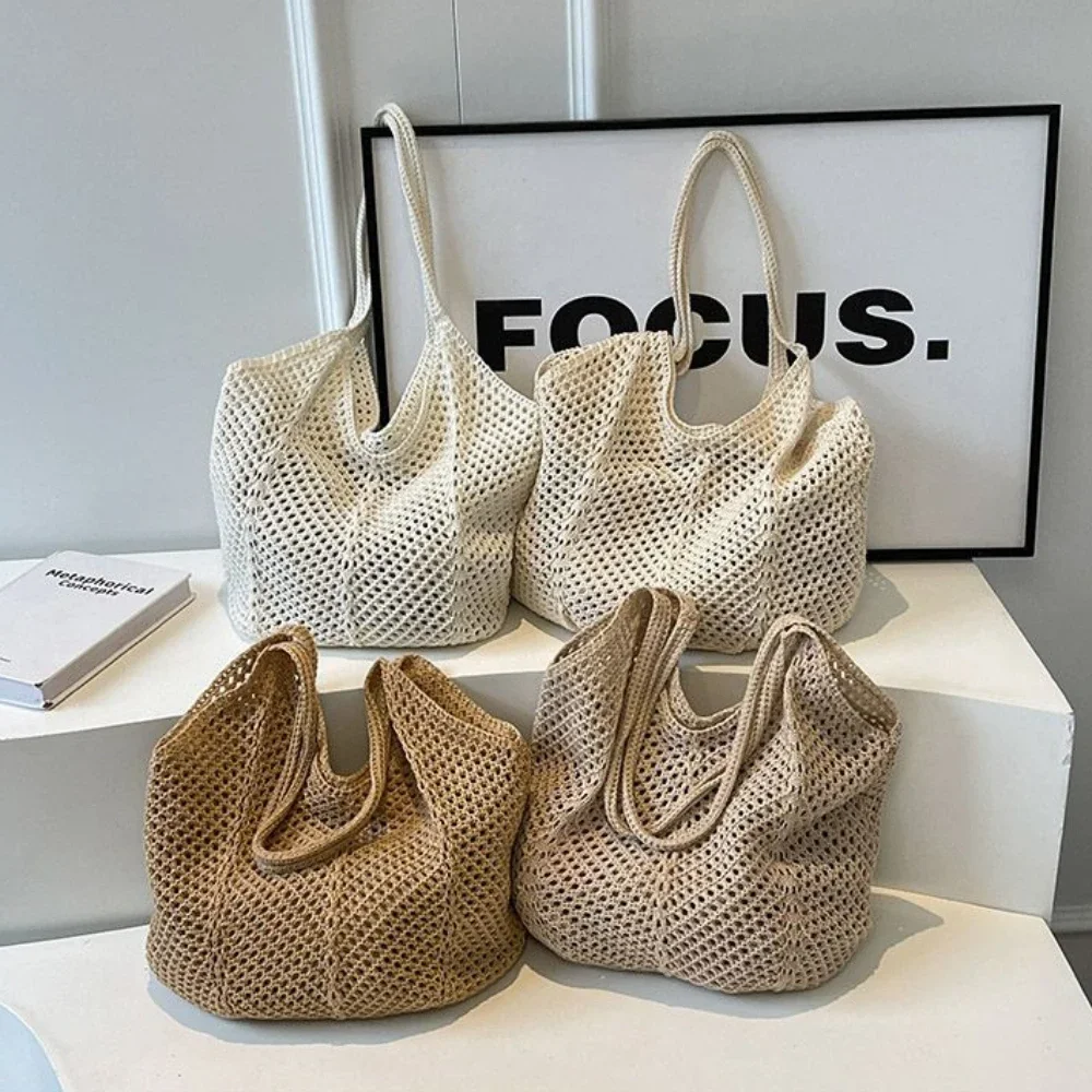 Capacity Knitting Underarm Bag Tote Handbag Summer Mesh Beach Bag Fashion Women's Hollow Woven Shoulder Bags Large
Capacity Knitting Underarm Bag Tote Handbag Summer Mesh Beach Bag Fashion Women's Hollow Woven Shoulder Bags Large