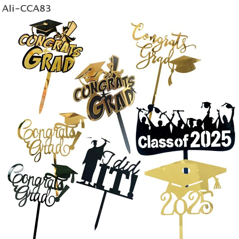 1pcs Congratulations On Graduation Happy Golden Black Acrylic Cake Plugin University Celebration Graduation Party Decoration
1pcs Congratulations On Graduation Happy Golden Black Acrylic Cake Plugin University Celebration Graduation Party Decoration