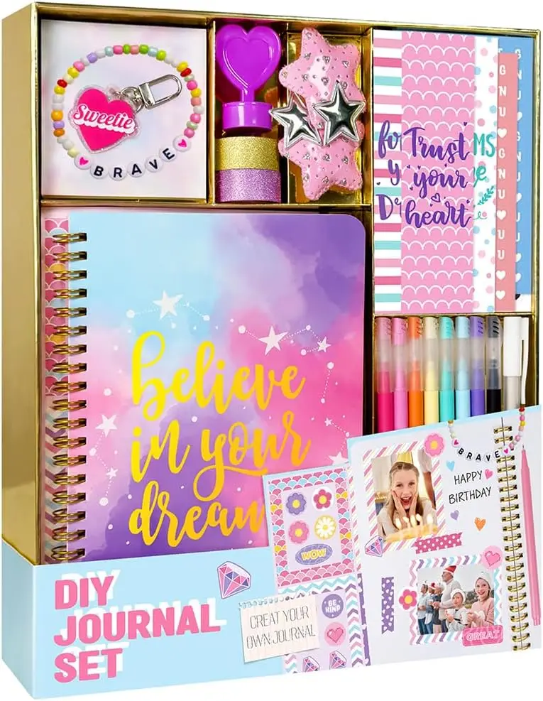 200+Pcs DIY Journal Kit for Girls - Trendy Stuff, Scrapbook Supplies, Art Crafts Set, Gift for 8-14 Year Old
200+Pcs DIY Journal Kit for Girls - Trendy Stuff, Scrapbook Supplies, Art Crafts Set, Gift for 8-14 Year Old