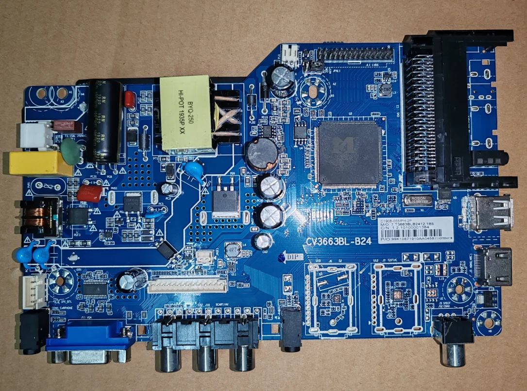 CV3663BL-Q24 Three in one TV motherboard, physical photo, tested, 2 specifications
CV3663BL-Q24 Three in one TV motherboard, physical photo, tested, 2 specifications