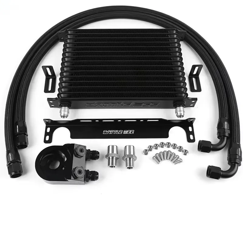 Universal Oil Cooler Kit 15 ROWS 45/Deg Thermostatic Sandwich Plate Adapter Trust Model thermostat oil kitBB-OCK-624
Universal Oil Cooler Kit 15 ROWS 45/Deg Thermostatic Sandwich Plate Adapter Trust Model thermostat oil kitBB-OCK-624