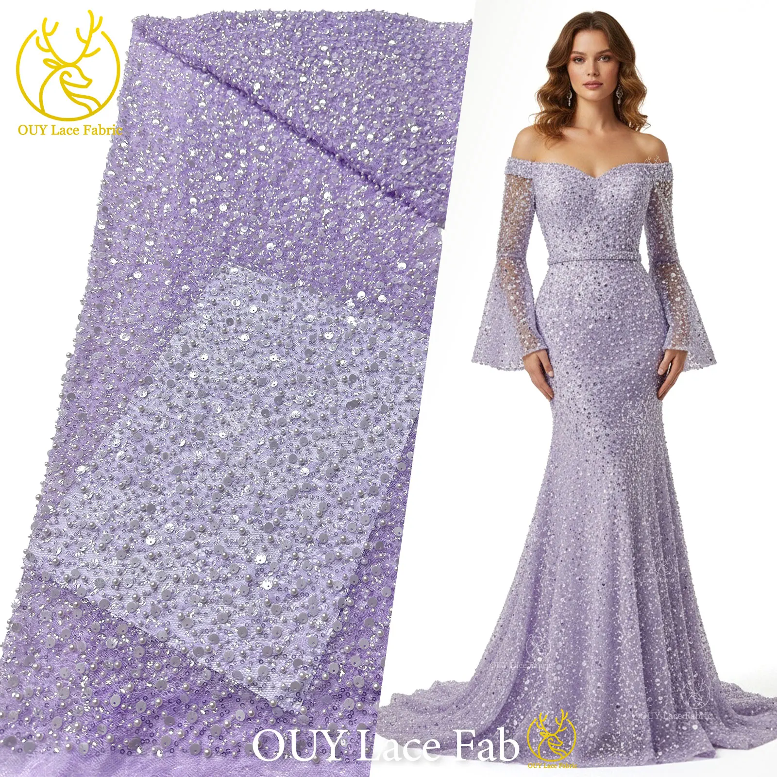 Purple Fashion African Sequin Lace Fabric 2026 High-Quality Nigerian Beaded Embroidery Lace Fabric Women's Party Dress Sewing
Purple Fashion African Sequin Lace Fabric 2026 High-Quality Nigerian Beaded Embroidery Lace Fabric Women's Party Dress Sewing