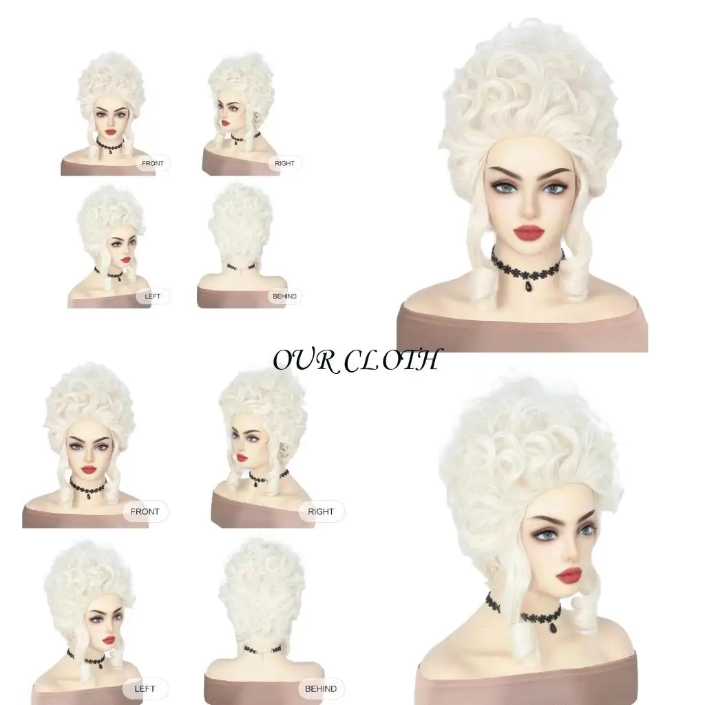 Blonde Short Curly Blonde Beehived Queen Cosplay Halloween Costume Wigs Y1AC 
Blonde Short Curly Blonde Beehived Queen Cosplay Halloween Costume Wigs Y1AC