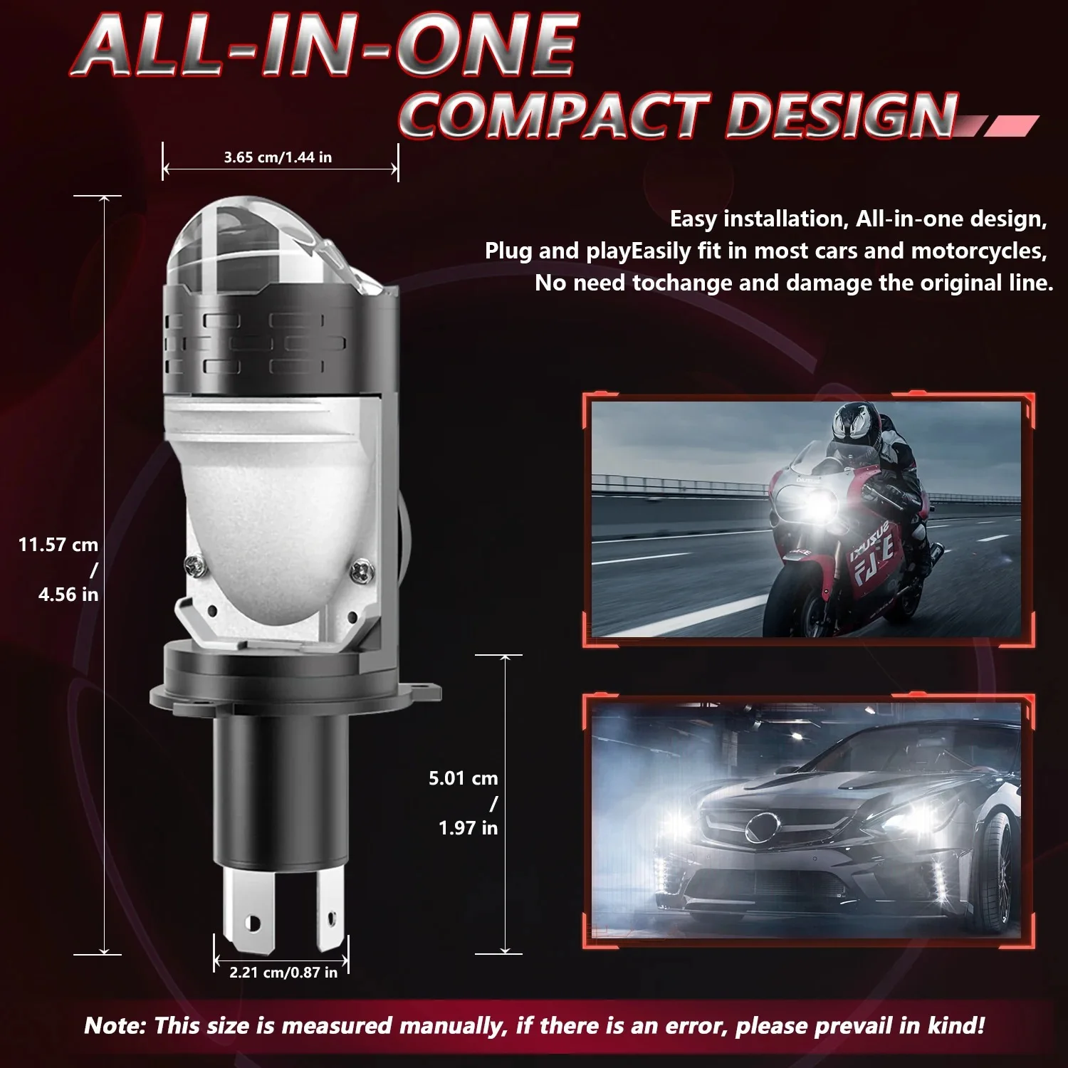 9000Lm Headlight H4 LED Bulbs Wet Weather Performance 6000 Lumens Headlight Bulb Projector 9-36V Voltage Range
9000Lm Headlight H4 LED Bulbs Wet Weather Performance 6000 Lumens Headlight Bulb Projector 9-36V Voltage Range