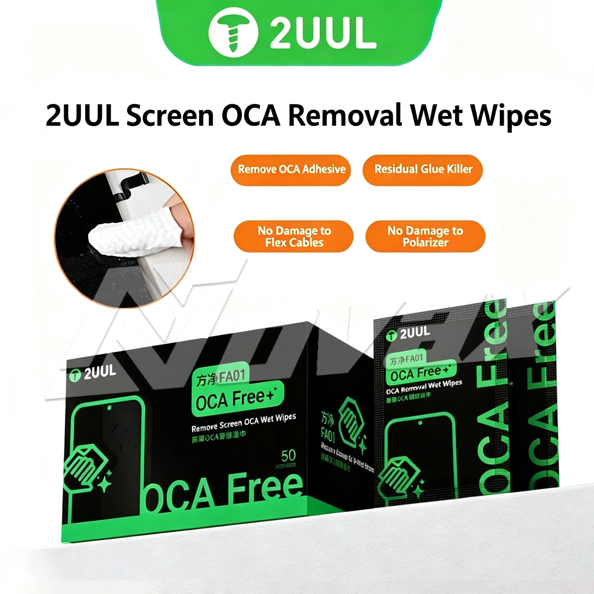 2UUL Fangjing FA01 FB01 residue free cleaning wipes are used for cleaning computer, mobile phone screens, OCA cameras, etc
2UUL Fangjing FA01 FB01 residue free cleaning wipes are used for cleaning computer, mobile phone screens, OCA cameras, etc