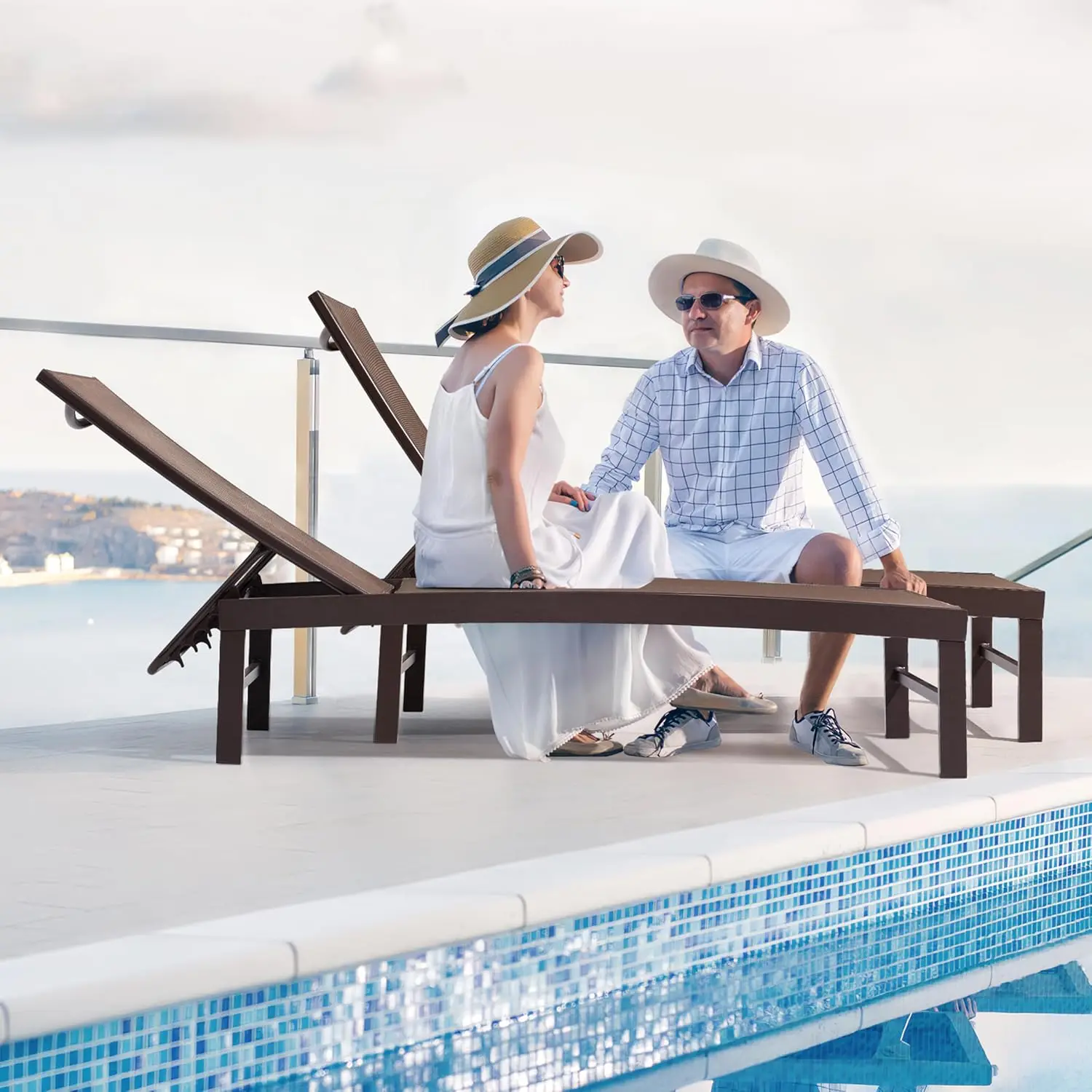Chaise Lounge Chair, Set of 6 Outdoor Recliner Lounge Chair Sun Loungers, All Weather Chaise with 5 Adjustable Backrest and Lay
Chaise Lounge Chair, Set of 6 Outdoor Recliner Lounge Chair Sun Loungers, All Weather Chaise with 5 Adjustable Backrest and Lay
