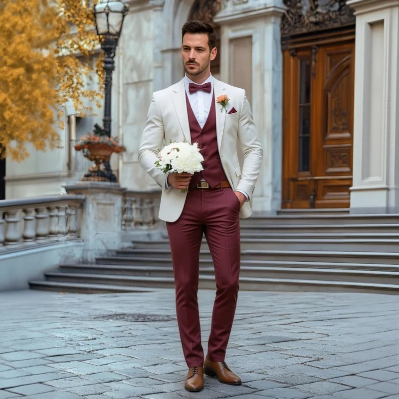 OPEODLY Men Custom Tailored Slim Fit Three Piece Tuxedo Suit Blazer Vest Pants Formal Attire Wedding Business Suits
OPEODLY Men Custom Tailored Slim Fit Three Piece Tuxedo Suit Blazer Vest Pants Formal Attire Wedding Business Suits