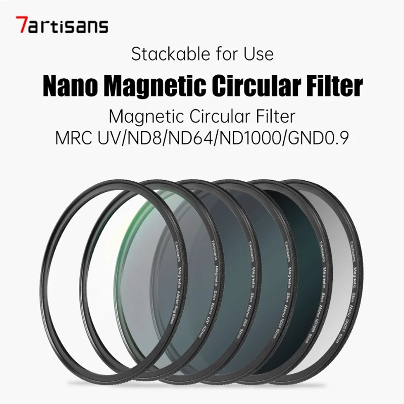 7artisans 67-82mm Nano Magnetic Lens Filter Kit ,ND1000+MRC UV+CPL+ND8+ND64+GND0.9+Black Mist Diffusion 1/4 Filter Kit
7artisans 67-82mm Nano Magnetic Lens Filter Kit ,ND1000+MRC UV+CPL+ND8+ND64+GND0.9+Black Mist Diffusion 1/4 Filter Kit