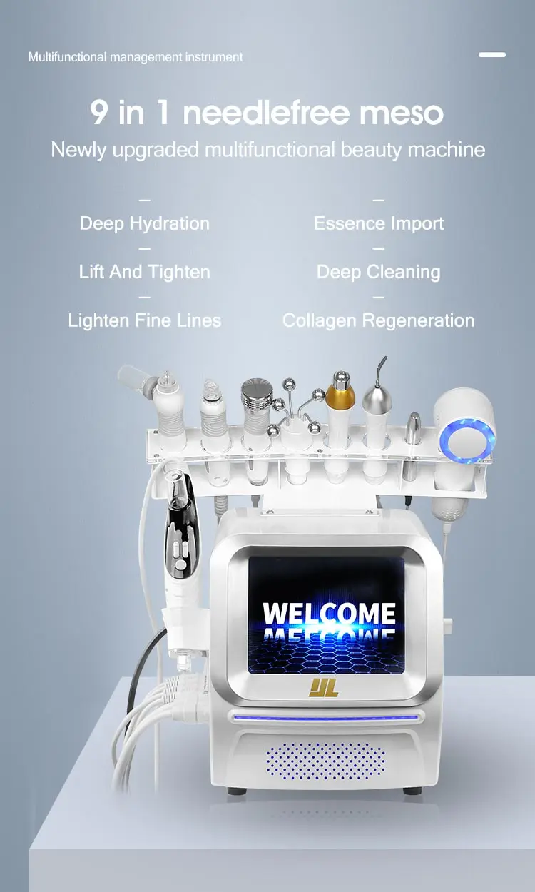 Professional 9 in 1 Hydro H202 Aqua Peel Facial Machine Skin Whitening Moist Hydrodermabrasion Machine
Professional 9 in 1 Hydro H202 Aqua Peel Facial Machine Skin Whitening Moist Hydrodermabrasion Machine