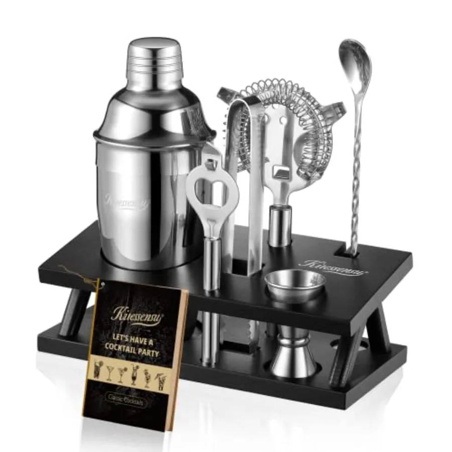 Cocktail Shaker Set Bartender Kit, 6-Piece Sier Bar Set with Stand, Bar kit with ential Bar Accory Tools: Martini Shaker, Jigge
Cocktail Shaker Set Bartender Kit, 6-Piece Sier Bar Set with Stand, Bar kit with ential Bar Accory Tools: Martini Shaker, Jigge