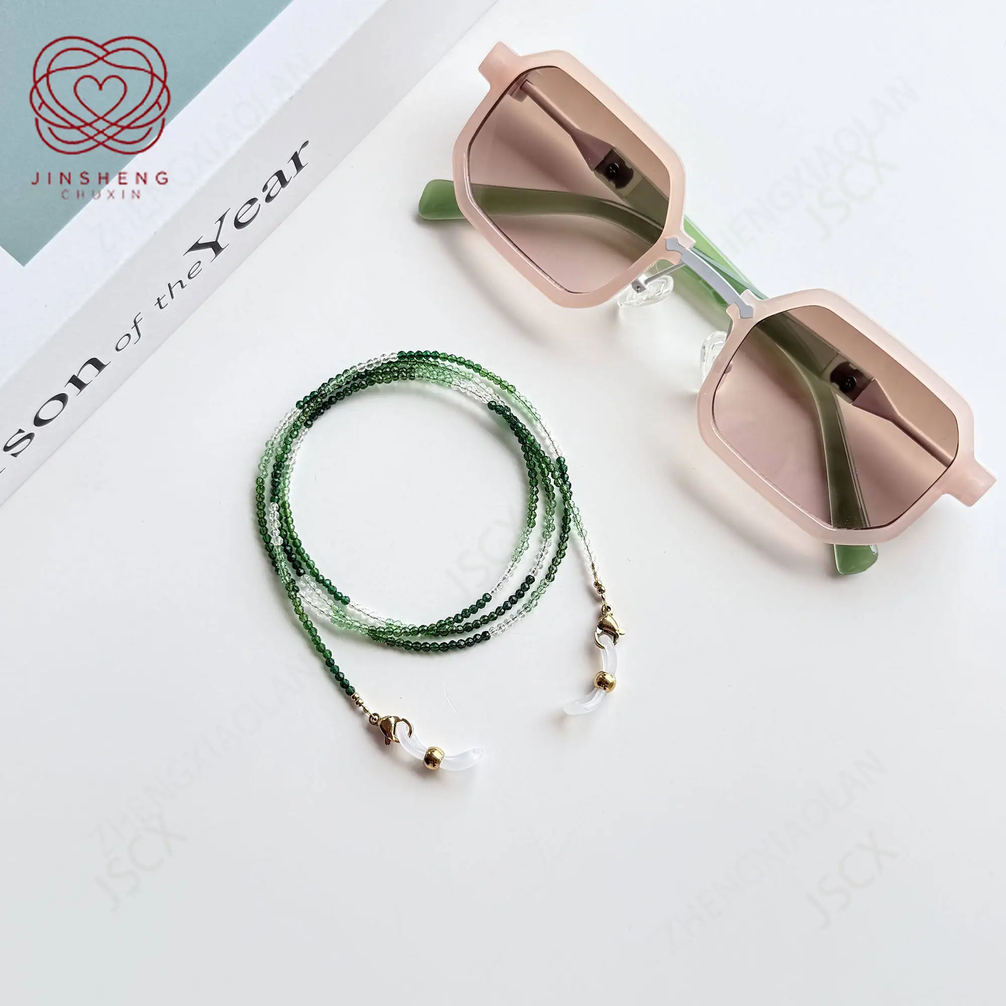 New Chinese style national style gradual change green 2mm crystal glasses chain, fashionable simple exquisite lightweight
New Chinese style national style gradual change green 2mm crystal glasses chain, fashionable simple exquisite lightweight