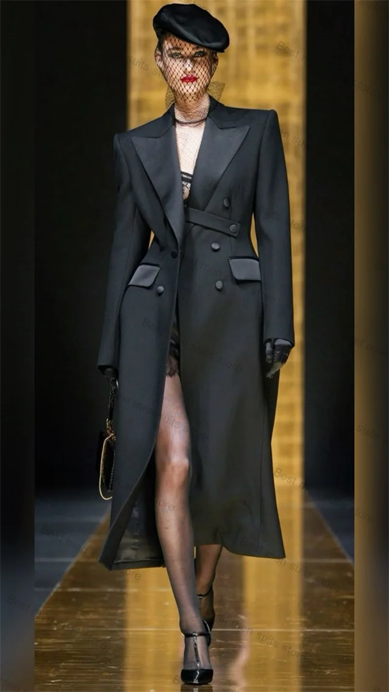 Black Women Suit Skirt 1 Piece Long Blazer Prom Dress Formal Double Breasted Office Business Jacket Customized Wedding Coat
Black Women Suit Skirt 1 Piece Long Blazer Prom Dress Formal Double Breasted Office Business Jacket Customized Wedding Coat
