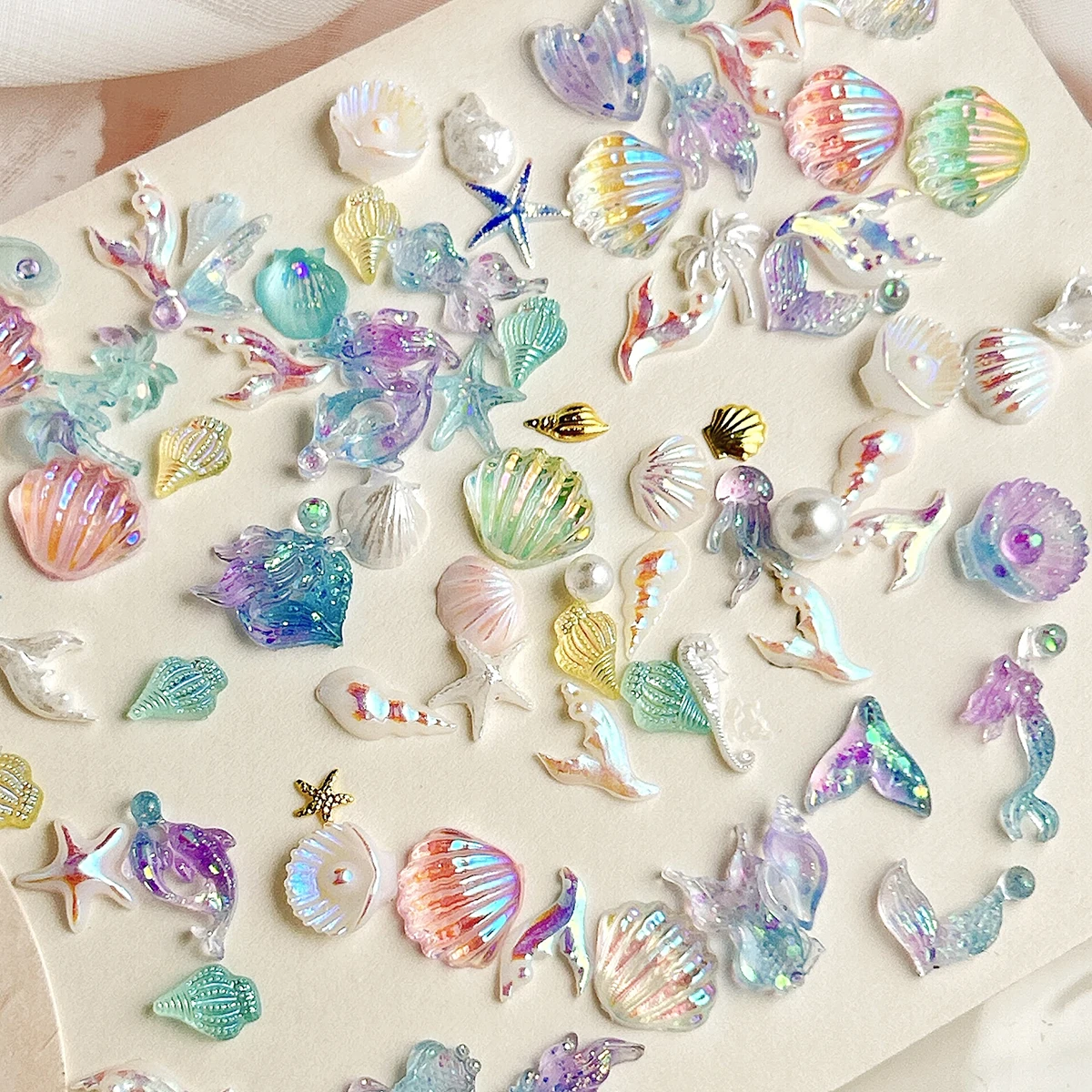 Colored Ocean Series Mixed Resin Nail Charms 3D Transparent Conch Shell Mini Seahorse Copper Flake Nail Art Decorations for DIY
Colored Ocean Series Mixed Resin Nail Charms 3D Transparent Conch Shell Mini Seahorse Copper Flake Nail Art Decorations for DIY
