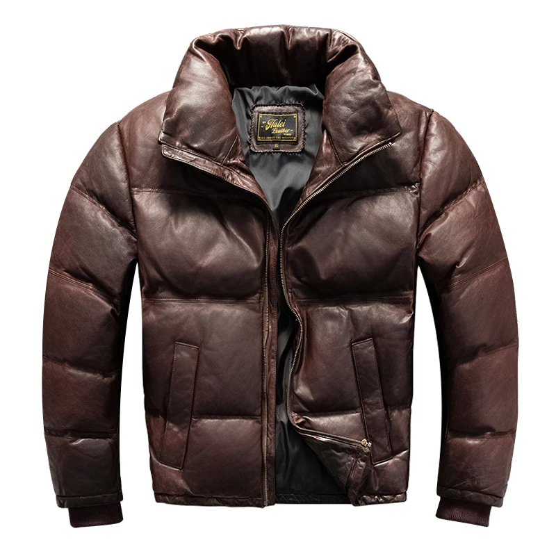 Мужская короткая теплая куртка из натуральной кожи с воротником-стойкой, зимняя универсальная куртка-пуховик из овчины первого слоя
Мужская короткая теплая куртка из натуральной кожи с воротником-стойкой, зимняя универсальная куртка-пуховик из овчины первого слоя