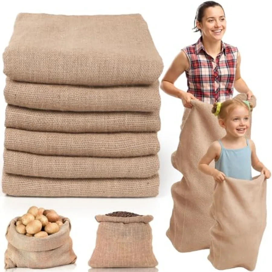 Premium Tightly Woven Burlap Potato Sack Race Bags Pack of 6 Natural Jute Burlap Sacks for and Adults Reusable Eco-Friendly Gro
Premium Tightly Woven Burlap Potato Sack Race Bags Pack of 6 Natural Jute Burlap Sacks for and Adults Reusable Eco-Friendly Gro