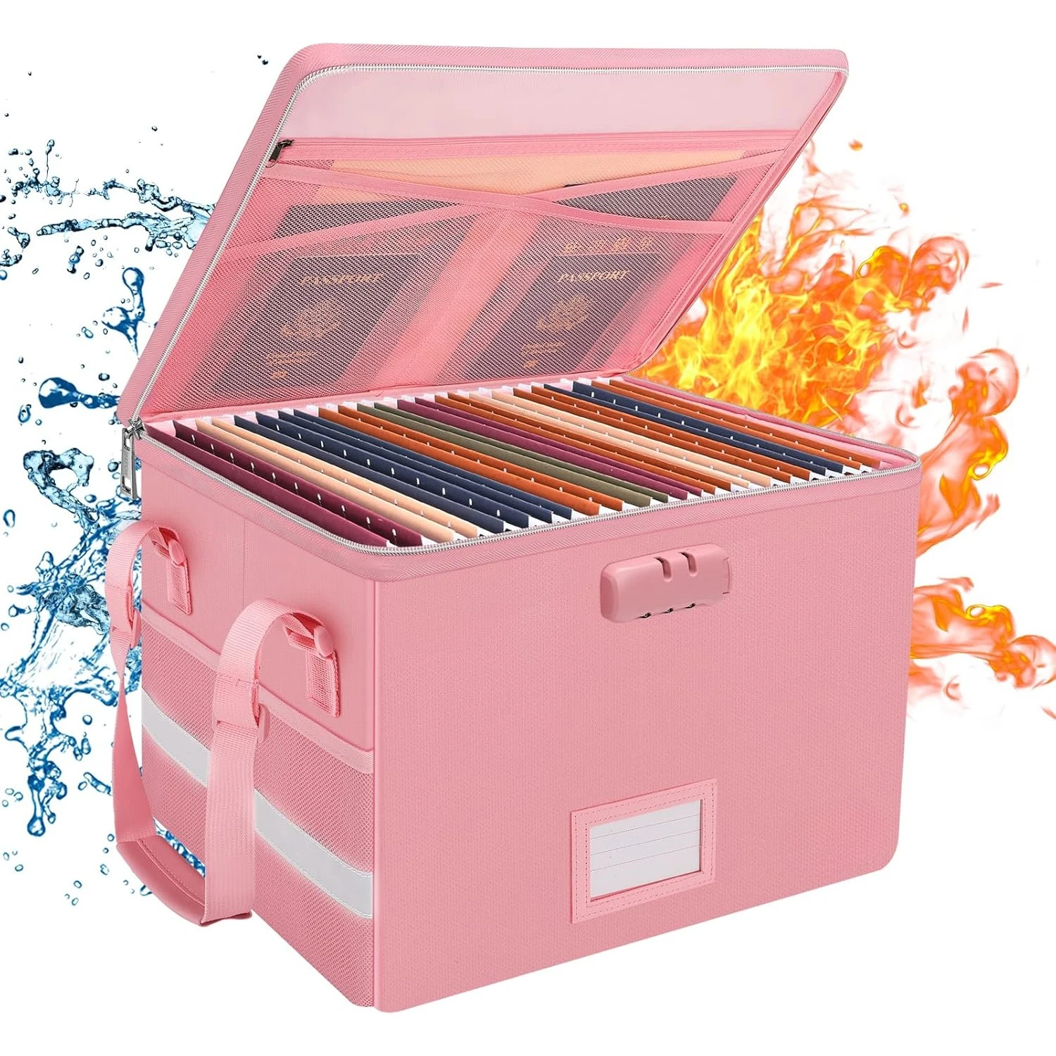 File Box with Lock, Fireproof Document Box with Zipper&Pockets, Collapsible File Organizer Filing Storage Cabinet with Handle
File Box with Lock, Fireproof Document Box with Zipper&Pockets, Collapsible File Organizer Filing Storage Cabinet with Handle