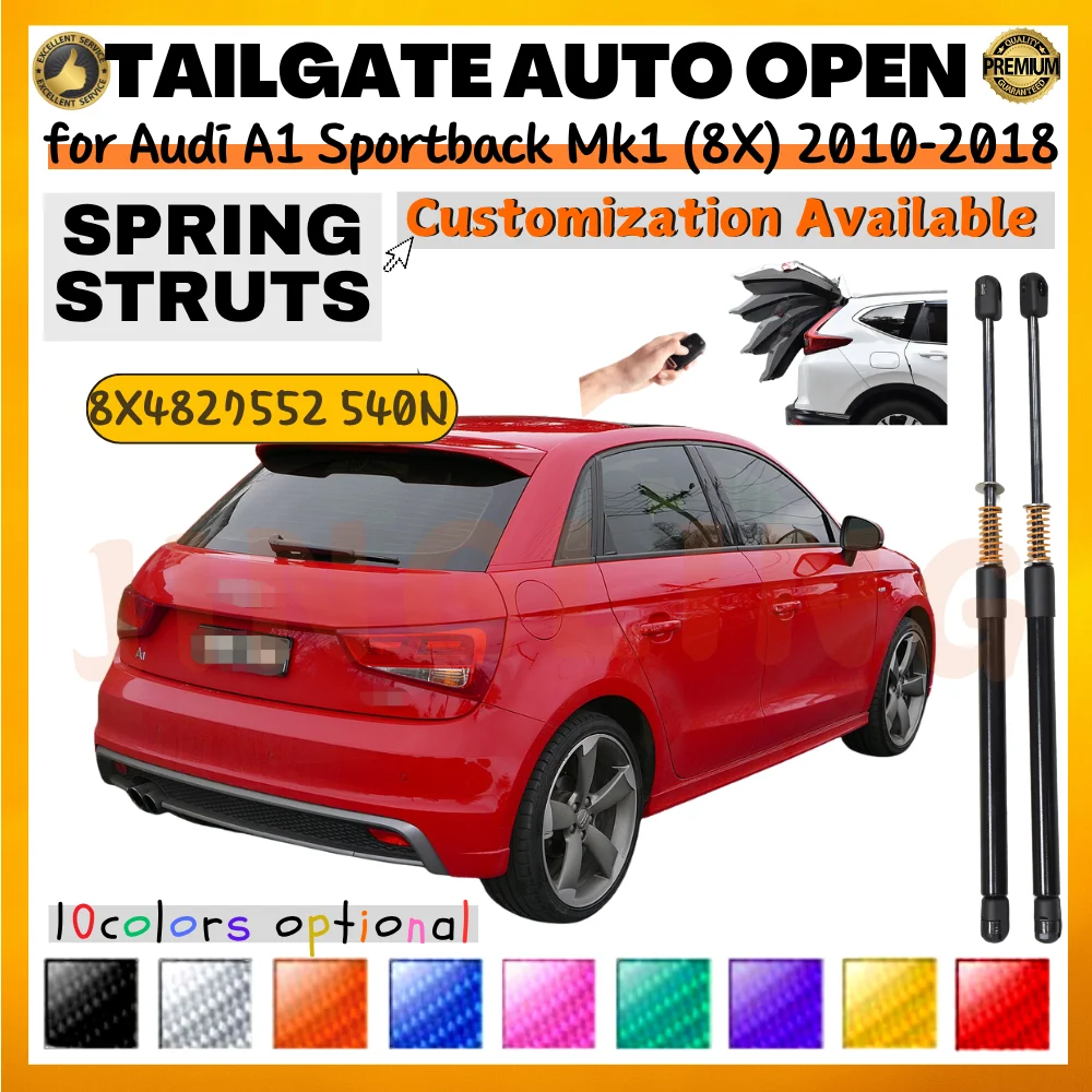 Qty(2) Стойки багажника с пружиной для Audi A1 Sportback Mk1 (8X) 2010-2018 540N Подъемник задней двери Опора амортизаторов 
Qty(2) Стойки багажника с пружиной для Audi A1 Sportback Mk1 (8X) 2010-2018 540N Подъемник задней двери Опора амортизаторов
