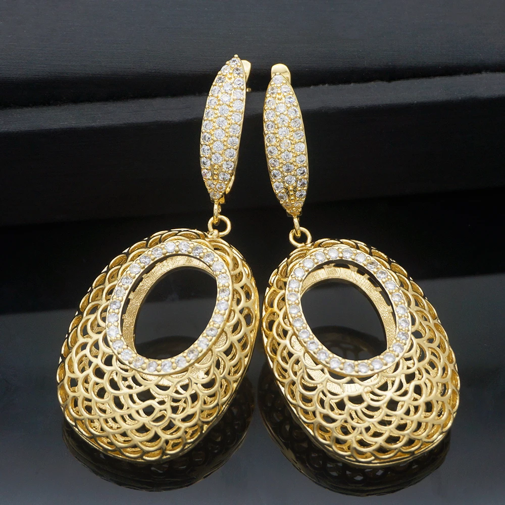 Copper Gold Color Earrings Wedding Jewelry New Design For African Women Wedding Gift Bride Accessories
Copper Gold Color Earrings Wedding Jewelry New Design For African Women Wedding Gift Bride Accessories