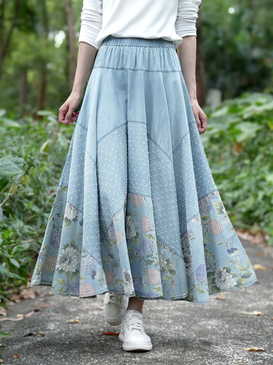 TIYIHAILEY Women's Light Blue Long Maxi Skirt, High Waist, Elastic, Printed, Ladies' A-Line, Spring, Summer, New, 2025 Fashion
TIYIHAILEY Women's Light Blue Long Maxi Skirt, High Waist, Elastic, Printed, Ladies' A-Line, Spring, Summer, New, 2025 Fashion