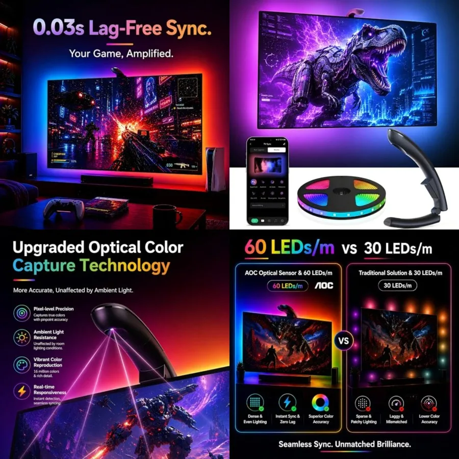 TV Lights that Change with TV LED Backlight that Sync for 32-50 inch TVs, RGB Changing Strip Light with Sensor, Living Room Dec
TV Lights that Change with TV LED Backlight that Sync for 32-50 inch TVs, RGB Changing Strip Light with Sensor, Living Room Dec