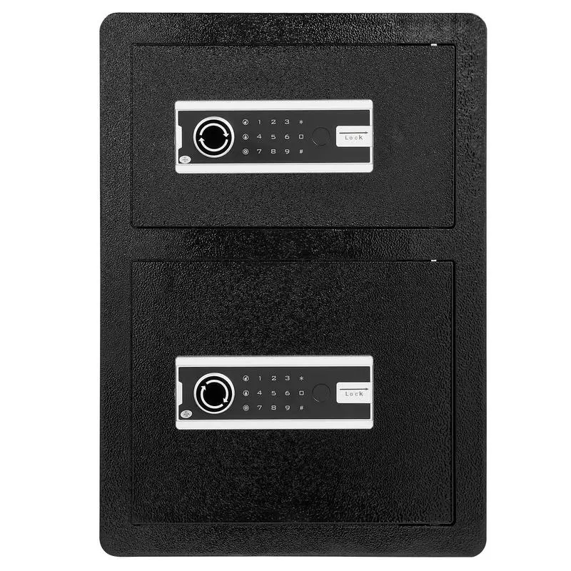 Double Doors 3.5 cu.ft Safe Box with Key Lock & Password, Safe Lock Box with Fireproof Bag, Key Rack, LED Light and 2 Height Adjustable and Removable Divider for Money, Documents, Jewelry and Valuables, Black
Double Doors 3.5 cu.ft Safe Box with Key Lock & Password, Safe Lock Box with Fireproof Bag, Key Rack, LED Light and 2 Height Adjustable and Removable Divider for Money, Documents, Jewelry and Valuables, Black