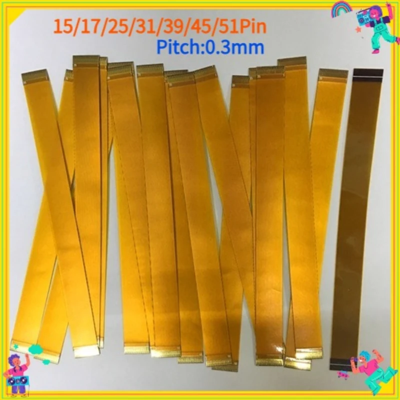 2PCS Yellow 0.3mm Pitch FPC FFC Flexible Ribbon Cable with Same Reverse Connector 15P/17/25/31/33/37/39/45/51Pin for Electronics
2PCS Yellow 0.3mm Pitch FPC FFC Flexible Ribbon Cable with Same Reverse Connector 15P/17/25/31/33/37/39/45/51Pin for Electronics