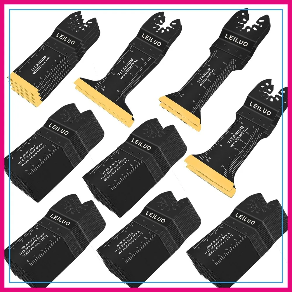 110 Pcs Oscillating Tool Blades Extra Long & Wide Titanium Multitool Blades for Wood Metal with Storage Bag
110 Pcs Oscillating Tool Blades Extra Long & Wide Titanium Multitool Blades for Wood Metal with Storage Bag