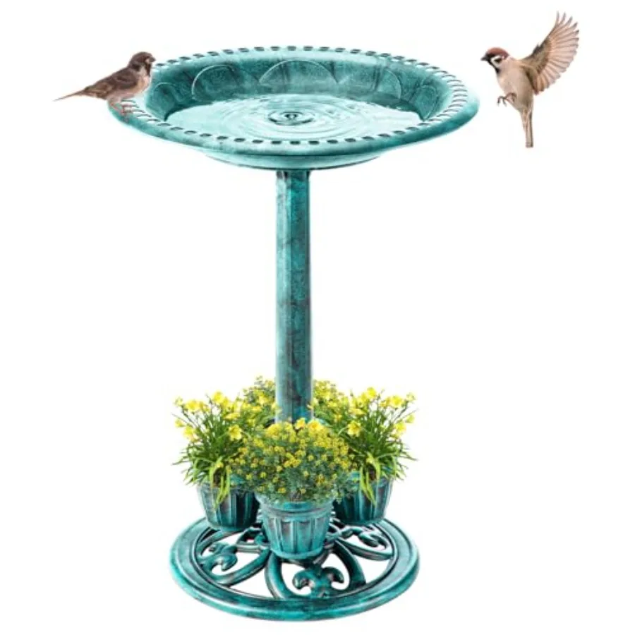 Винтажная уличная кормушка для птиц из полирезина, 28 дюймов, с 4 съемными кашпо для цветов, легкая, на подставке, с чашей для воды
Винтажная уличная кормушка для птиц из полирезина, 28 дюймов, с 4 съемными кашпо для цветов, легкая, на подставке, с чашей для воды
