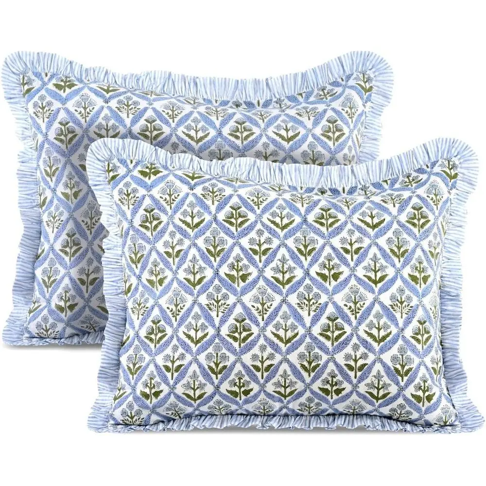 100% Cotton Steel Blue Block Print Boho Pillowcase, 20x26, Perfect for Cottagecore Bedroom Decor
100% Cotton Steel Blue Block Print Boho Pillowcase, 20x26, Perfect for Cottagecore Bedroom Decor