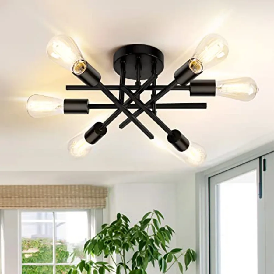 6-Light Semi Flush Mount Ceiling Light Fixture, Sputnik Ceiling Light, Modern Close to Ceiling Light Fixture for Kitchen Bedroo
6-Light Semi Flush Mount Ceiling Light Fixture, Sputnik Ceiling Light, Modern Close to Ceiling Light Fixture for Kitchen Bedroo