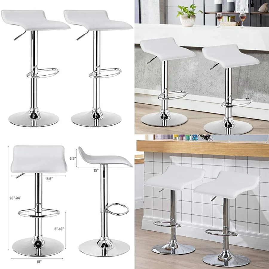 Bar Stools, Modern Swivel Contemporary barstools with Adjustable Height, Footrests, Chrome Hydraulic PU Leather Backless Bar Ch
Bar Stools, Modern Swivel Contemporary barstools with Adjustable Height, Footrests, Chrome Hydraulic PU Leather Backless Bar Ch