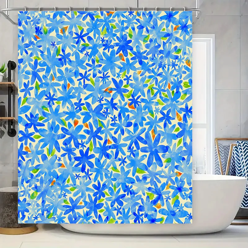 Bright Blue Flowers Shower Curtain Waterproof Bathroom Decor for Home Decorate Size 69x70'' (Set of hooks included)
Bright Blue Flowers Shower Curtain Waterproof Bathroom Decor for Home Decorate Size 69x70'' (Set of hooks included)