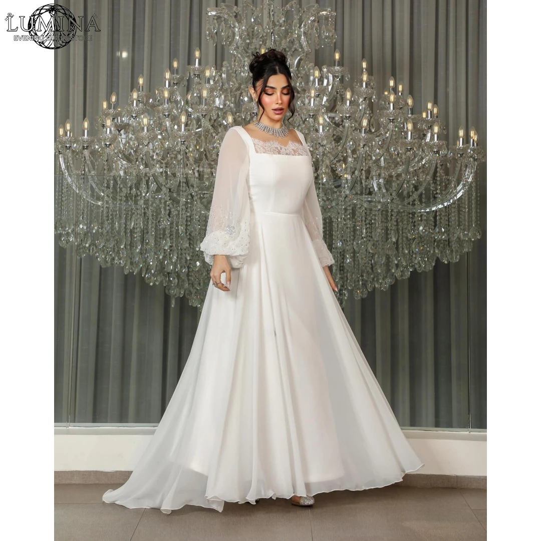 Lumina Prom Dresses 2026 Luxury Women's Elegant Party Dress Line A Customized Square Neck Long Sleeves Lace Embroidery Ball Gown
Lumina Prom Dresses 2026 Luxury Women's Elegant Party Dress Line A Customized Square Neck Long Sleeves Lace Embroidery Ball Gown