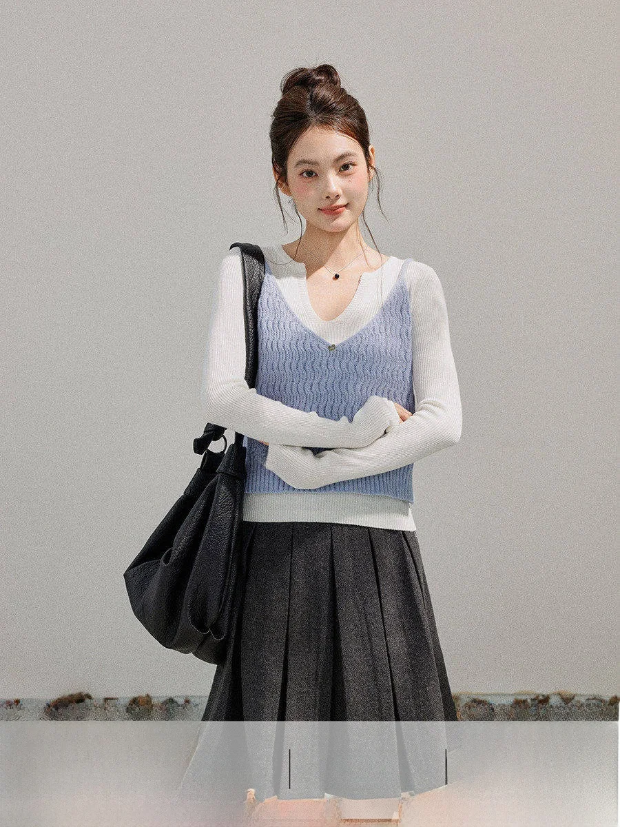 Комплект из топа-майки и брюк Sweet Linyunyun для женщин: базовый слой, длинный рукав, V-образный вырез, высокая талия, модный осенний образ
Комплект из топа-майки и брюк Sweet Linyunyun для женщин: базовый слой, длинный рукав, V-образный вырез, высокая талия, модный осенний образ