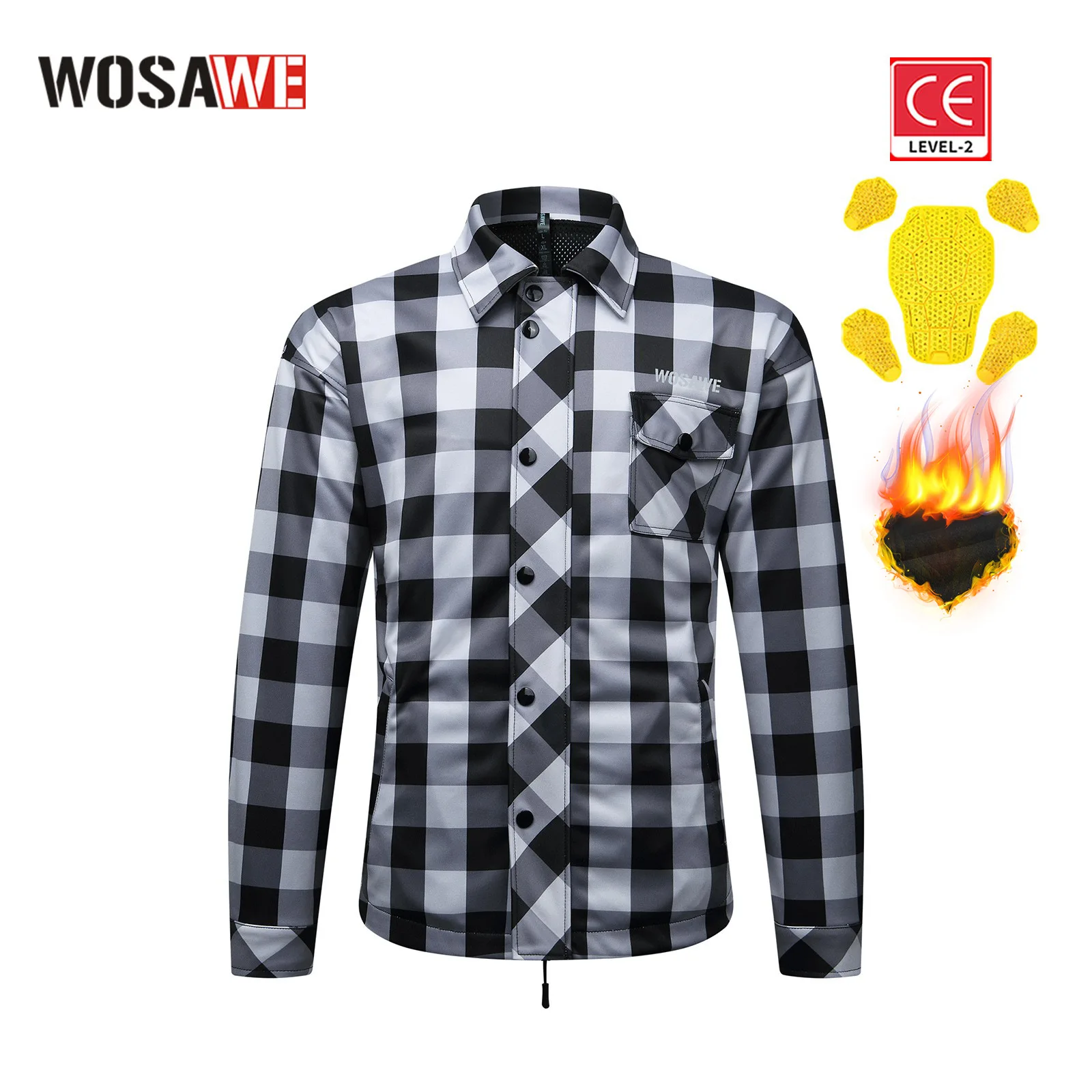 WOSAWE Men Motorcycle Jacket Winter Warm Checkered Shirt CE Protective Pads Retro Motorbike Riding Clothing for Biker Commuting
WOSAWE Men Motorcycle Jacket Winter Warm Checkered Shirt CE Protective Pads Retro Motorbike Riding Clothing for Biker Commuting