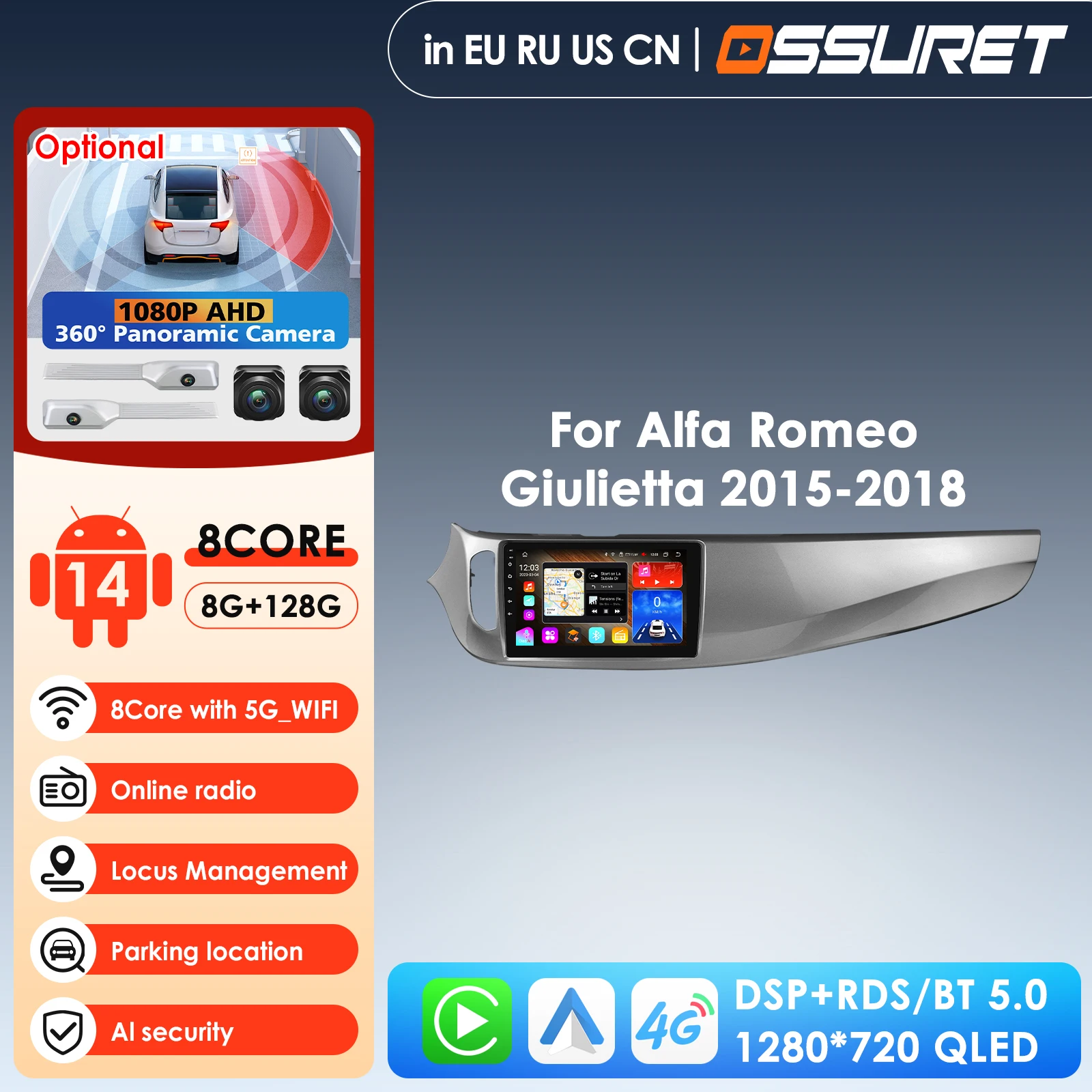 9'' Intelligent Screen 2din Android Car Radio Multimedia Video Player for Alfa Romeo Giulietta 2015-2018 GPS Carplay Auto 4G RDS
9'' Intelligent Screen 2din Android Car Radio Multimedia Video Player for Alfa Romeo Giulietta 2015-2018 GPS Carplay Auto 4G RDS