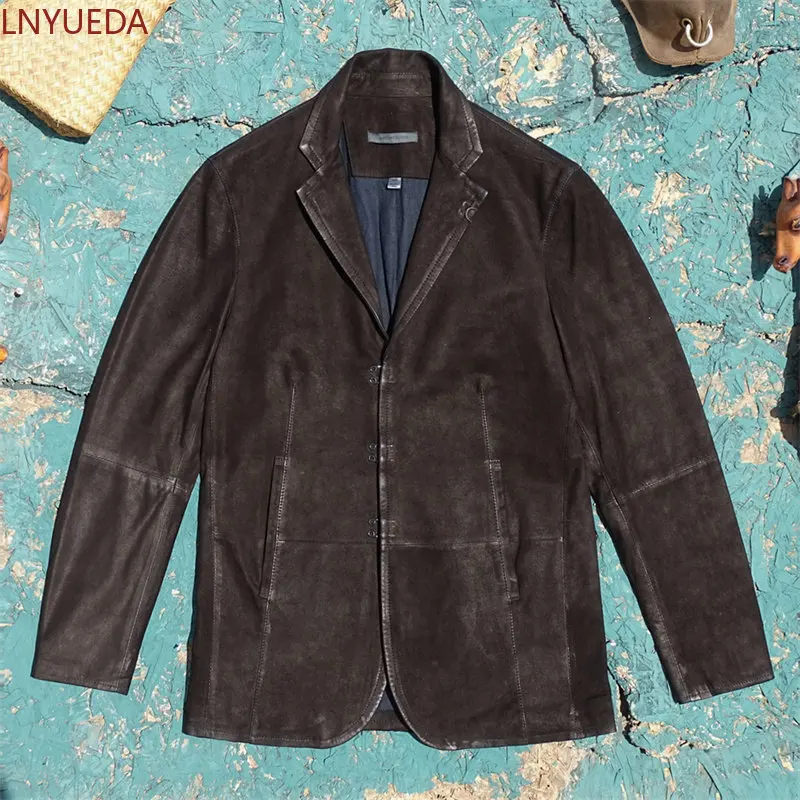 Luxury Italian Kidskin Suede Genuine Leather Jacket Men Hand‑Stitched Hook Buckles Tailored Suit Style Outerwear
Luxury Italian Kidskin Suede Genuine Leather Jacket Men Hand‑Stitched Hook Buckles Tailored Suit Style Outerwear
